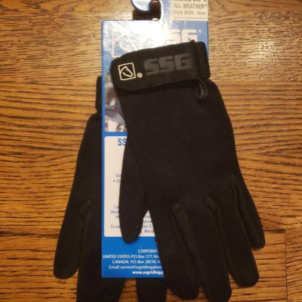 Brand New w/Tags Black SSG Hybrid riding gloves Style 8600 Ladies Size Small 6